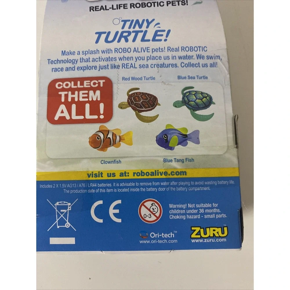 Zuru Robo Alive Real Life Robotic Pet Water Activated Swims Tiny Turtle New
